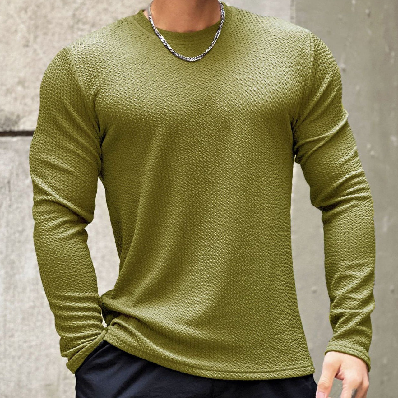 Men's Casual Knit Sweater Long Sleeve Pullover