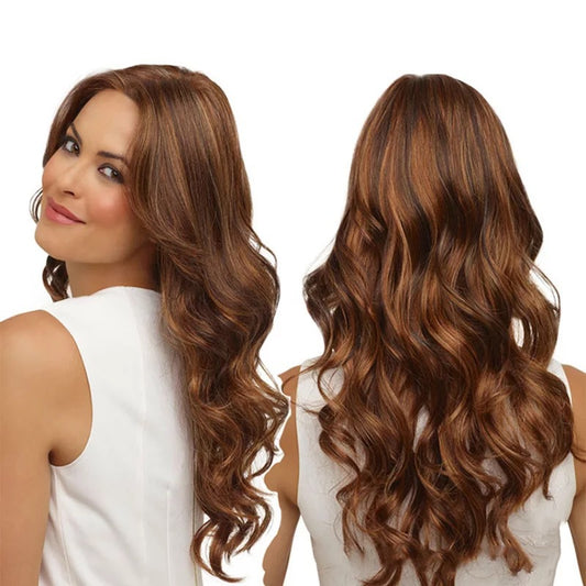 Medium Part Long Wavy Synthetic Wig