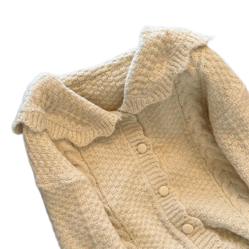 Knitted Cardigan Doll Collar Sweater Coat